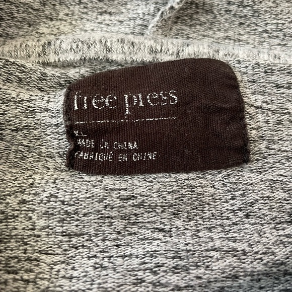 Free Press XL Heather Grey Hooded Pullover Women’s Drawstring Sweater - Picture 5 of 8